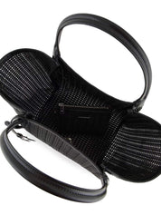 Emporio Armani Black Braided Shopper Tote