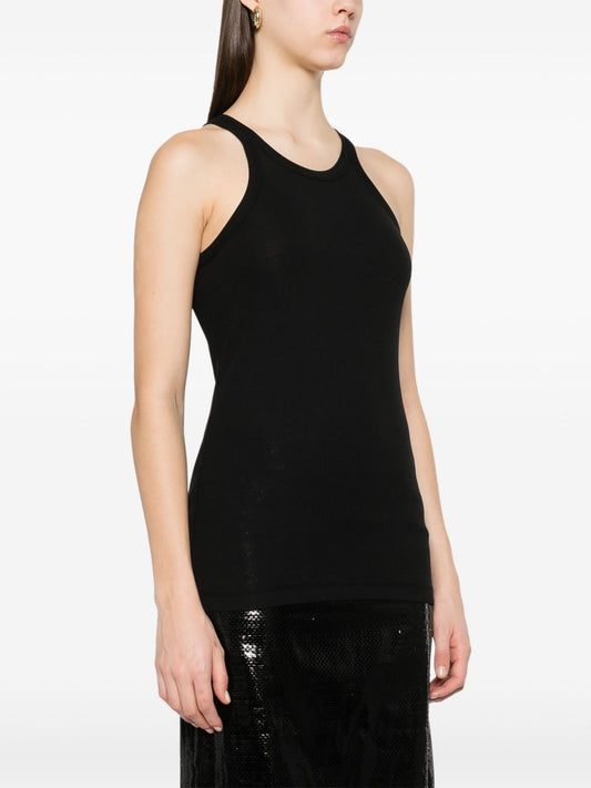 SportMax Top Black — Sleeveless Cotton Tank for Women