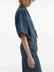 Chemises Jil Sander Plus en denim de coton bleu
