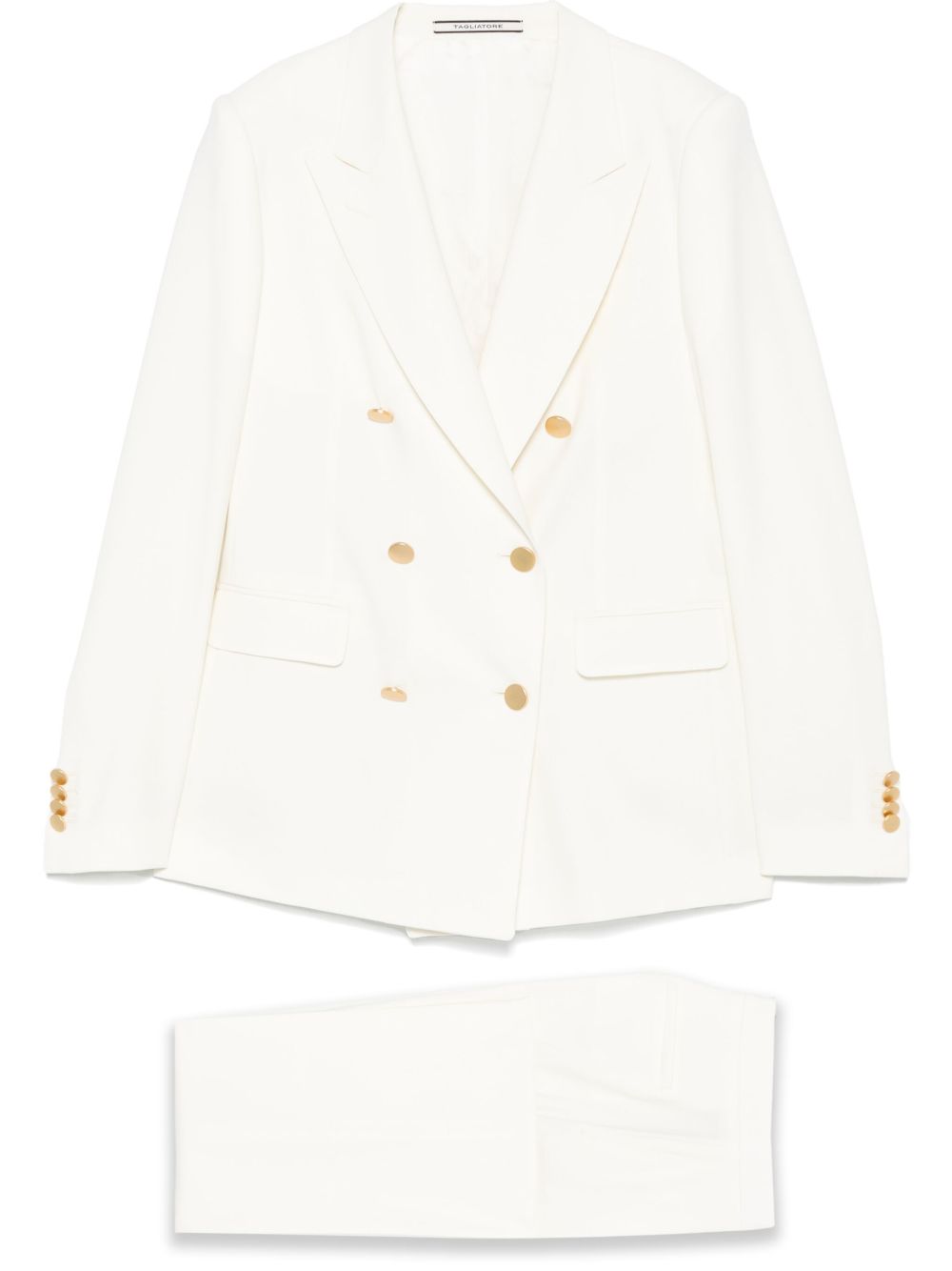 Tagliatore Dresses White double-breasted wool blend