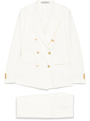 Tagliatore Dresses White double-breasted wool blend