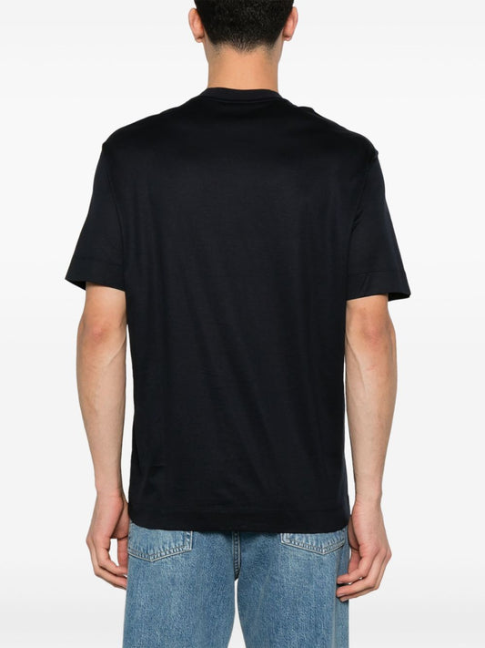 Emporio Armani Blue T‑Shirts & Polos — Mens Topwear