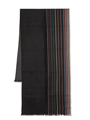 Paul Smith Scarfs Black wool with multicolour stripe
