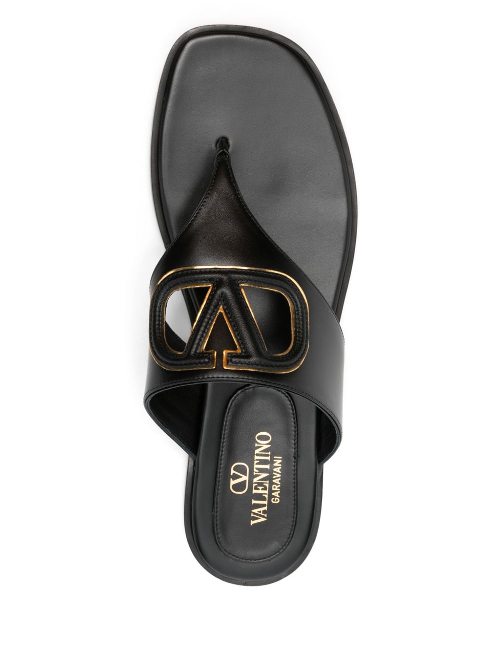 Valentino Garavani Sandals Black leather thong