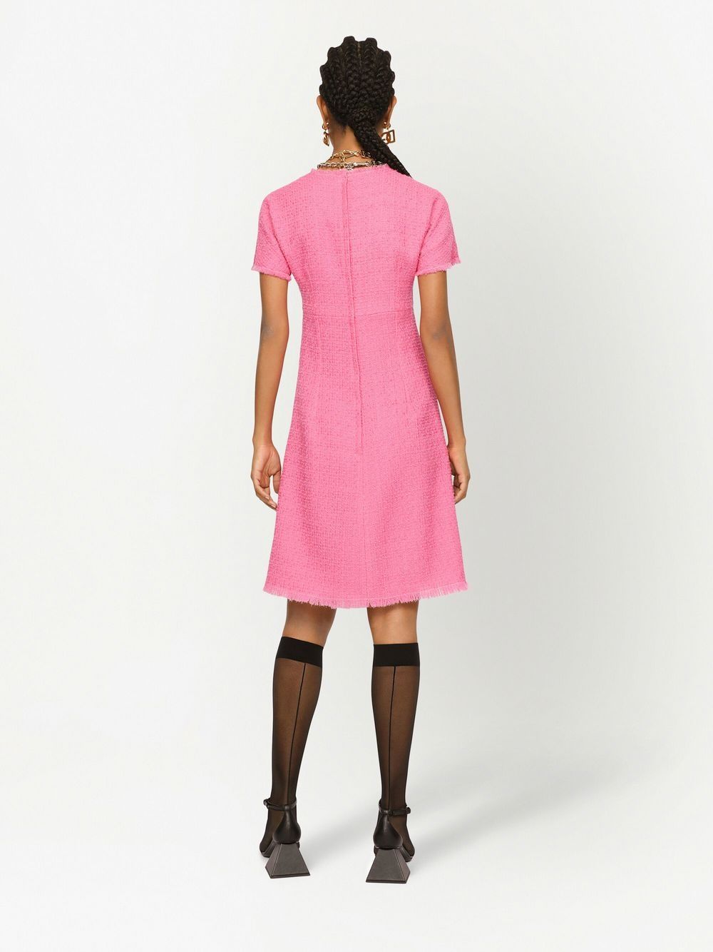Dolce & Gabbana Dresses Pink wool tweed mini dress