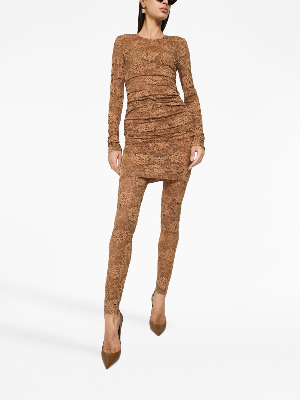 Dolce & Gabbana Dresses Beige lace mini dress