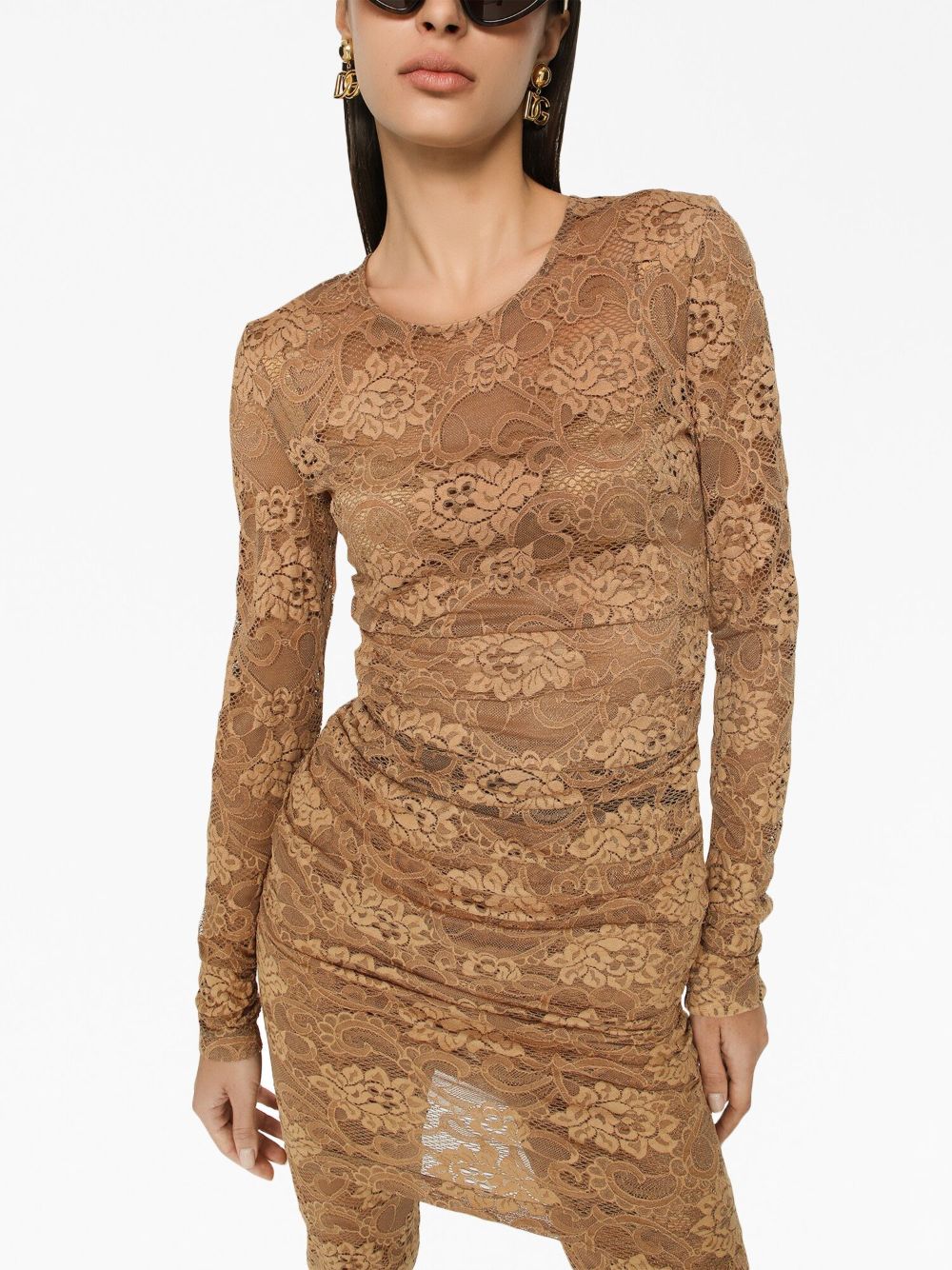 Dolce & Gabbana Dresses Beige lace mini dress