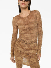Dolce & Gabbana Dresses Beige lace mini dress