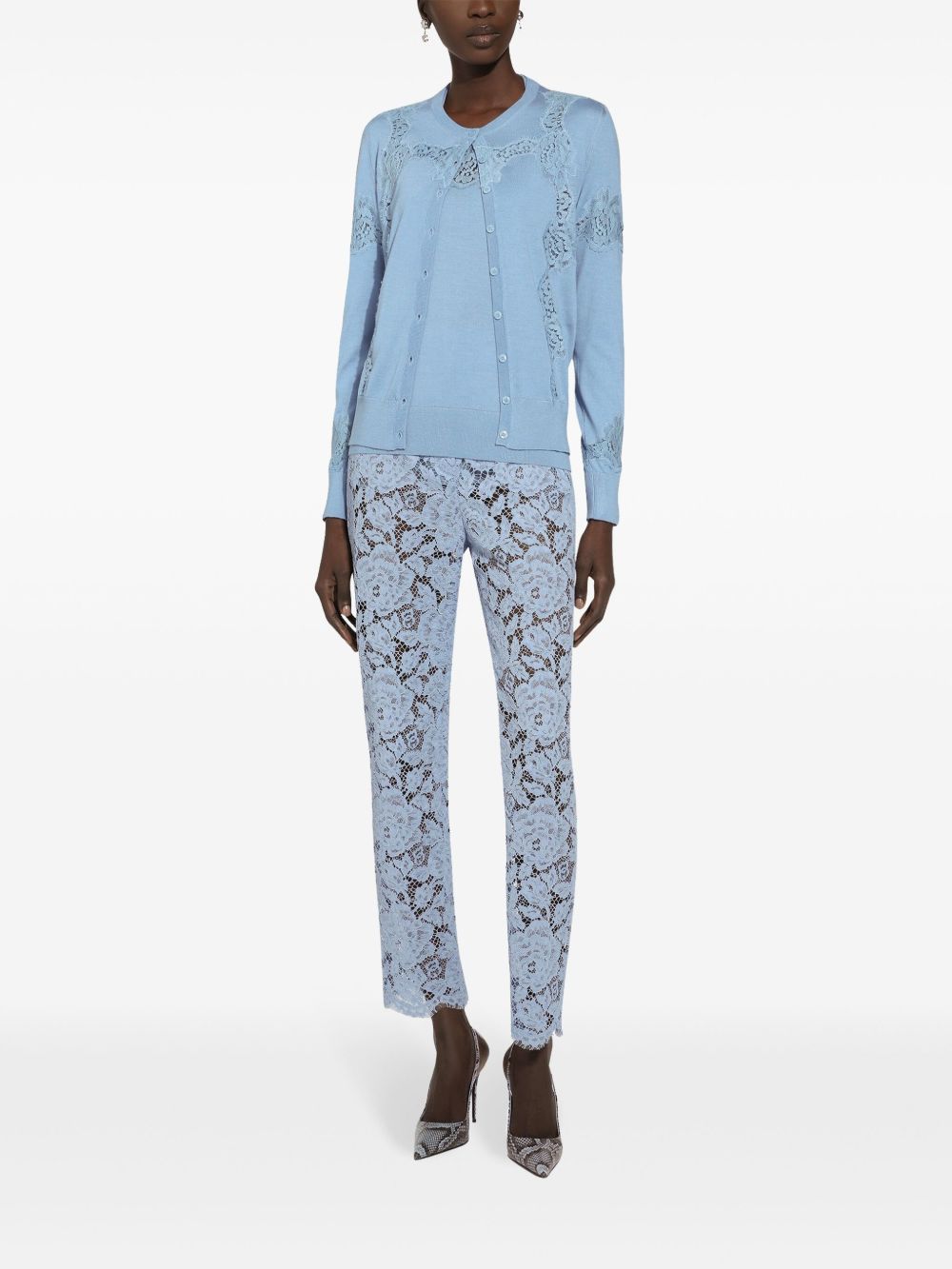 Dolce & Gabbana Trousers Clear Blue silk lace