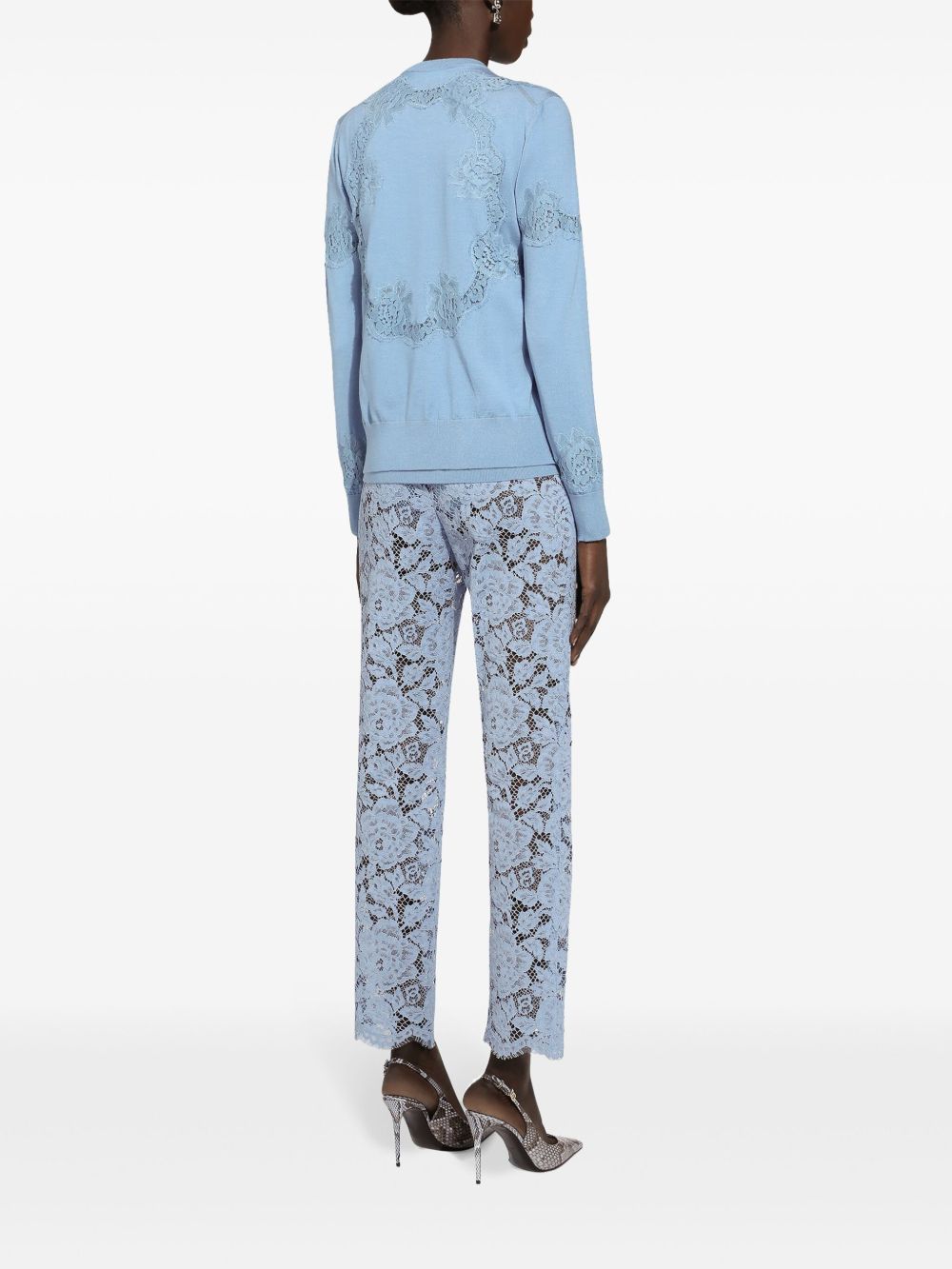 Dolce & Gabbana Trousers Clear Blue silk lace