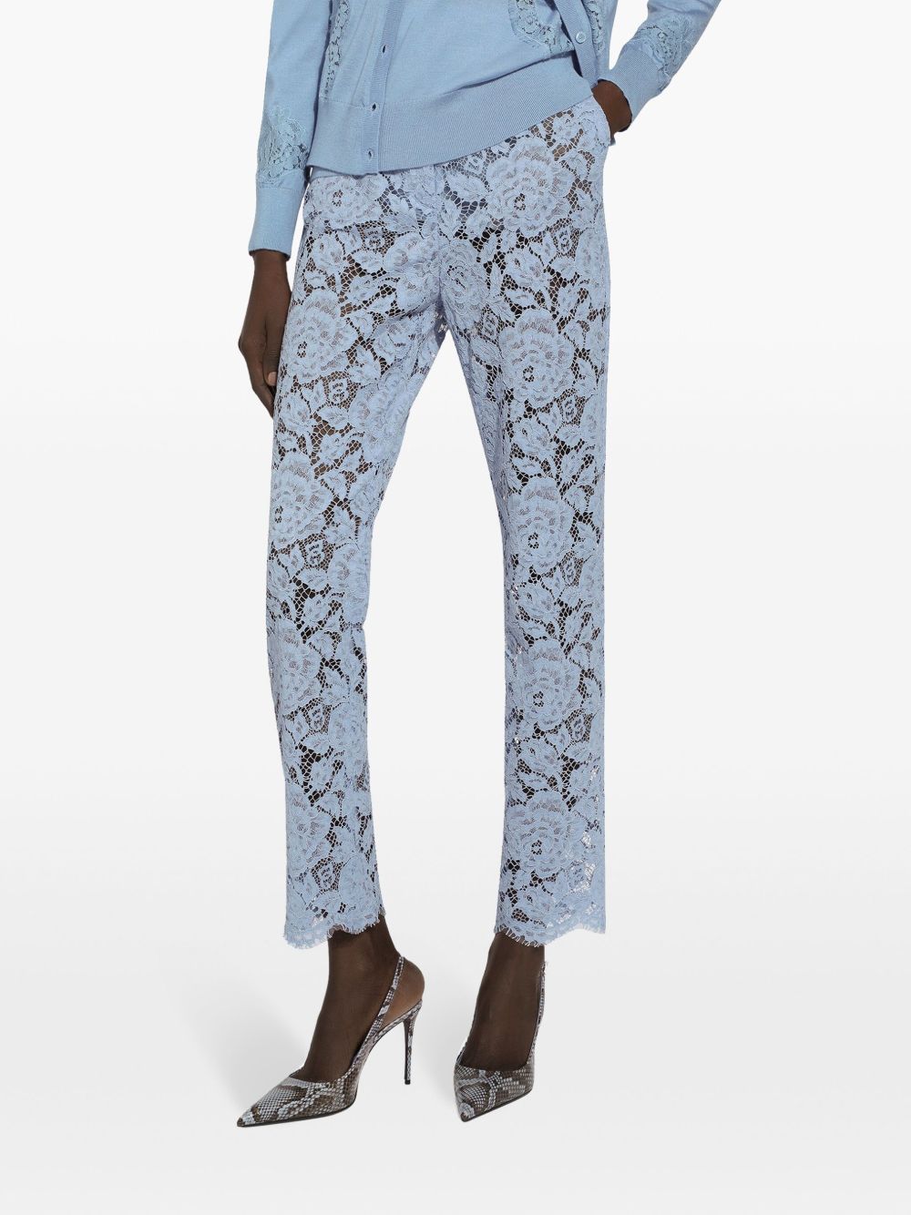 Dolce & Gabbana Trousers Clear Blue silk lace