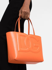 Dolce & Gabbana Bags.. Orange calf leather shopping bag