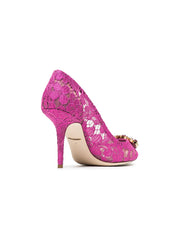 Dolce & Gabbana With Heel Fuchsia lace pumps
