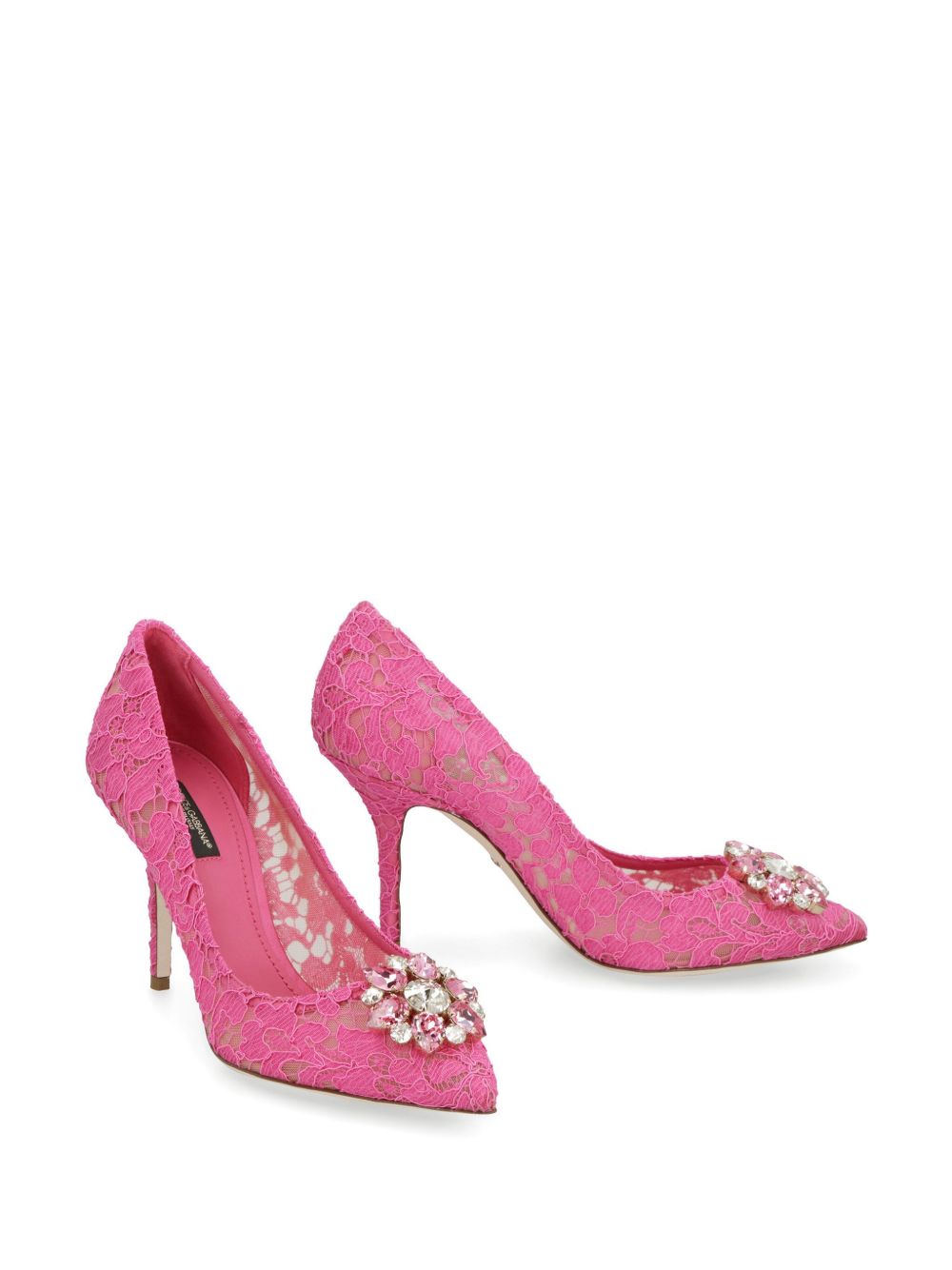 Dolce & Gabbana With Heel Fuchsia lace pumps