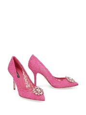 Dolce & Gabbana With Heel Fuchsia lace pumps