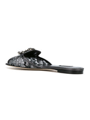 Dolce & Gabbana Sandals Silver lace with crystal detail