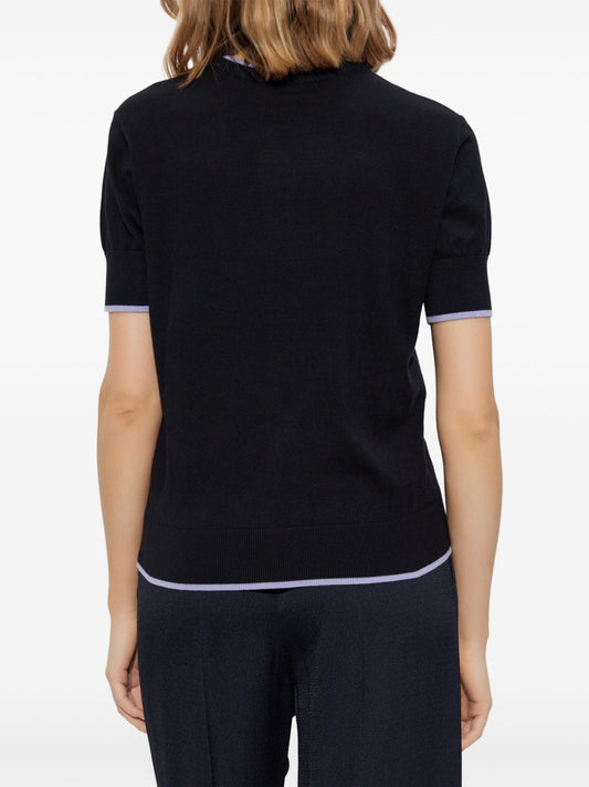 Emporio Armani Sweaters Black — Refined Short‑Sleeve Crew