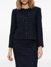 Emporio Armani navy blue tweed jacket — tailored short blazer