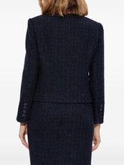 Emporio Armani navy blue tweed jacket — tailored short blazer