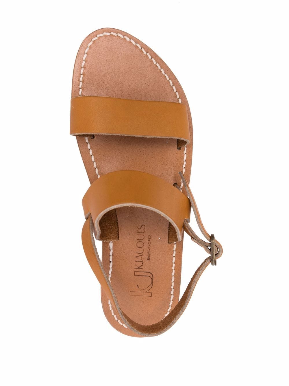 K Jacques St Tropez Sandals in Brown Leather