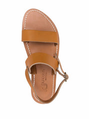 K Jacques St Tropez Sandals in Brown Leather