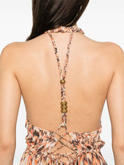 Isabel Marant Rozilda Orange Printed Cotton Dress