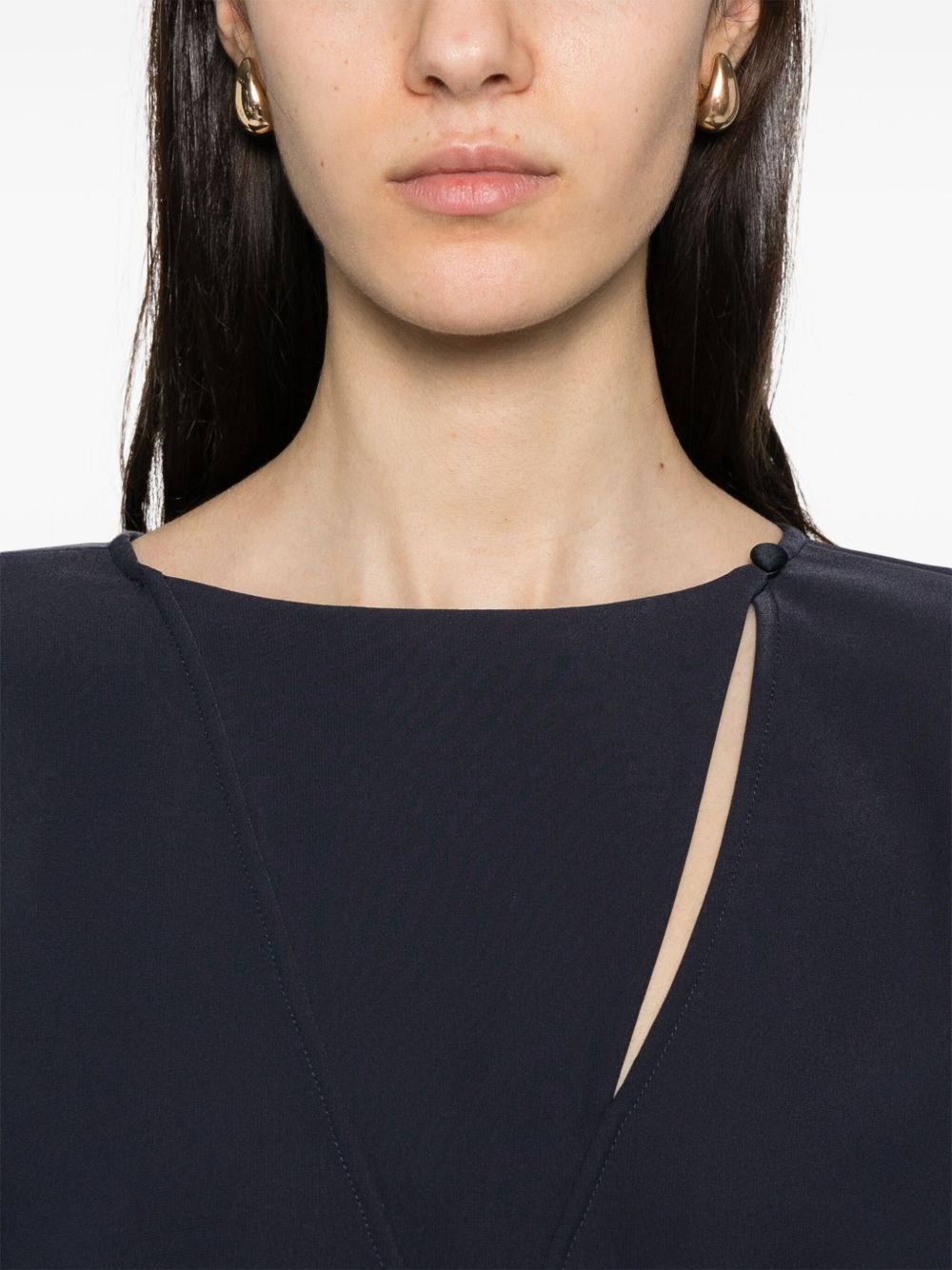 Emporio Armani cady blouse — Oxford Blue Tailored Ease