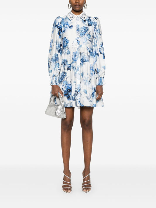 Clear Blue floral shirtdress — Alice + Olivia