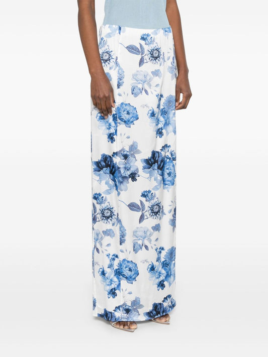 Clear Blue Maxi Floral Skirt — Alice + Olivia