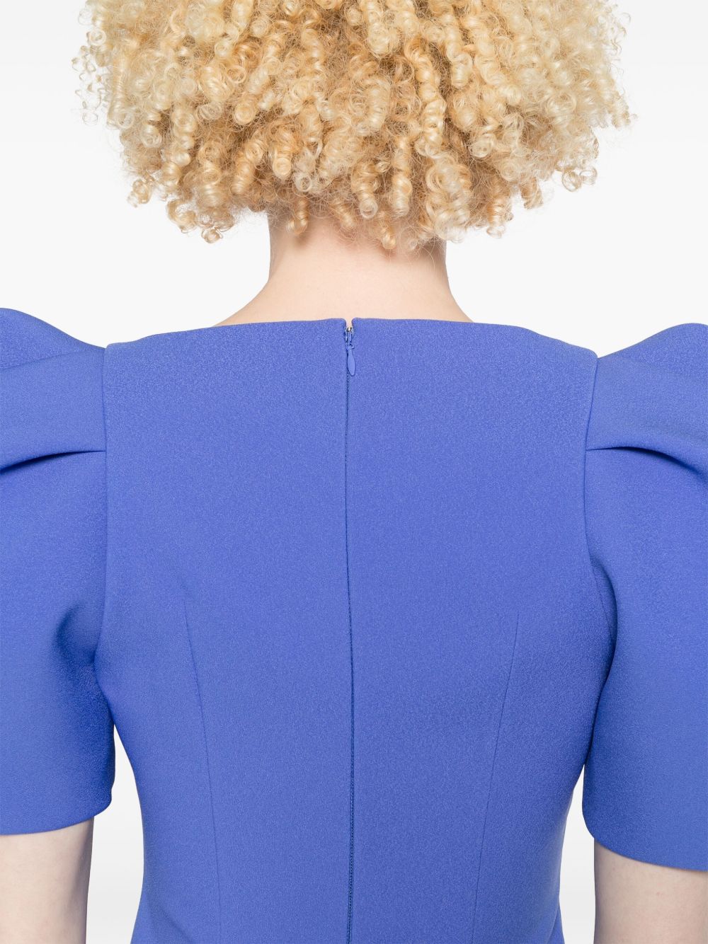 Solace London Dresses Blue puff sleeve midi