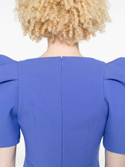 Solace London Dresses Blue puff sleeve midi