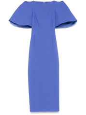 Solace London Dresses Blue puff sleeve midi
