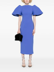 Solace London Dresses Blue puff sleeve midi
