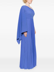 Solace London Dresses Blue one-shoulder plissé