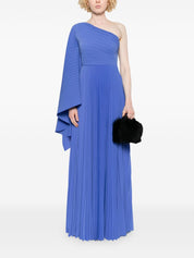 Solace London Dresses Blue one-shoulder plissé