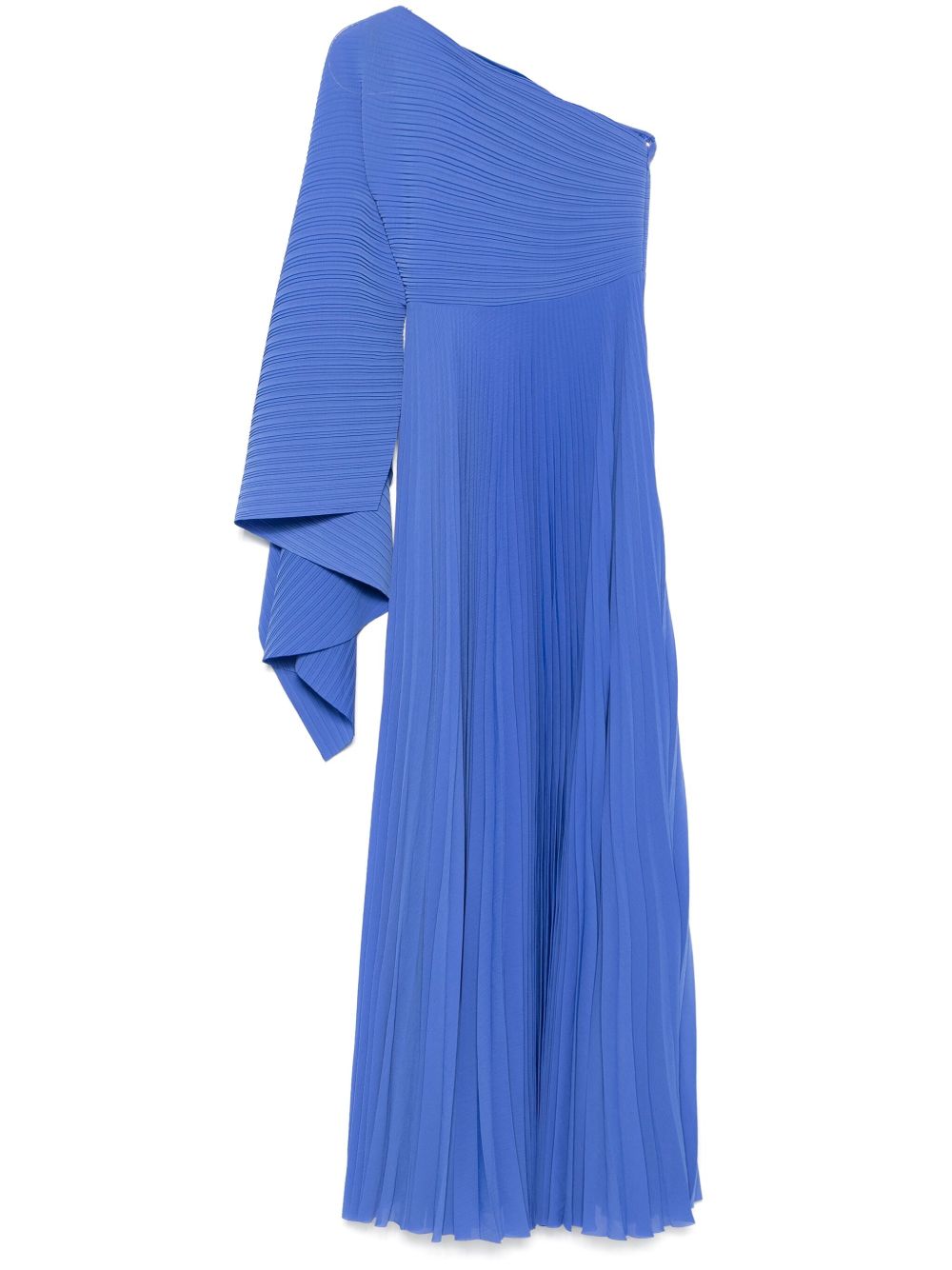 Solace London Dresses Blue one-shoulder plissé