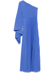 Solace London Dresses Blue one-shoulder plissé