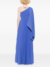 Solace London Dresses Blue one-shoulder plissé