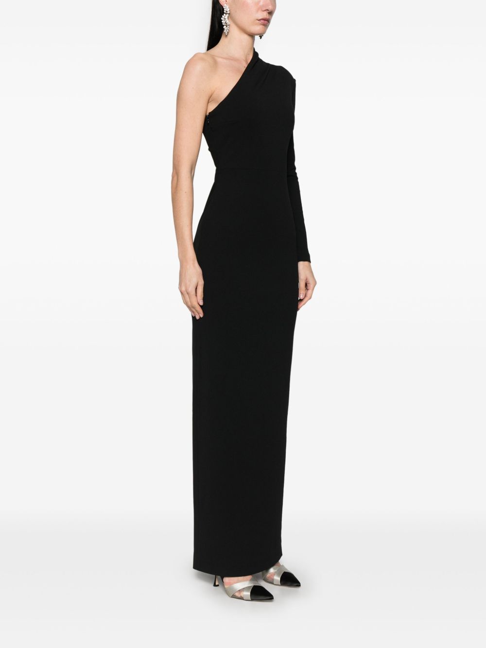 Solace London Dresses Black one-shoulder gown