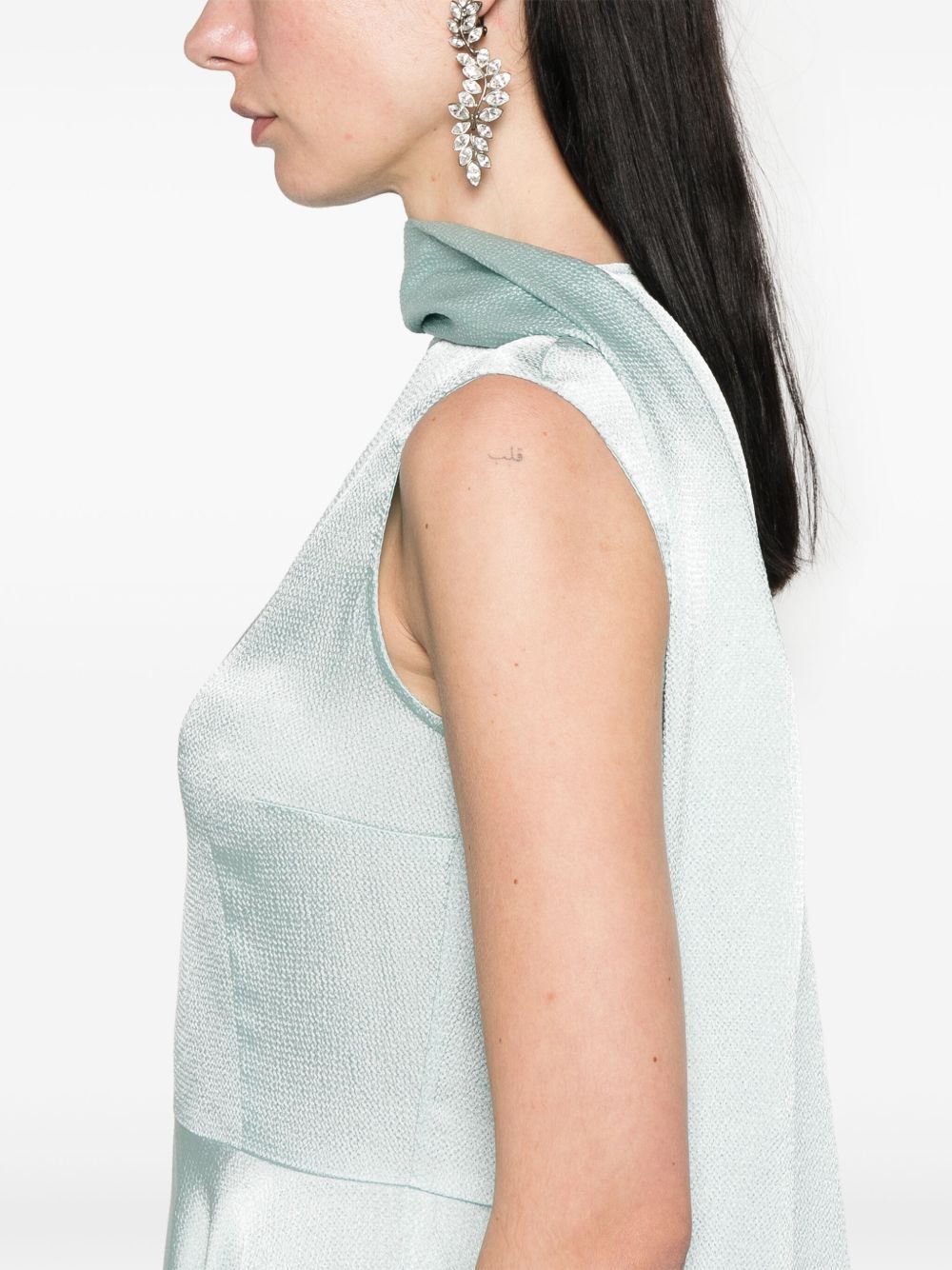 Solace London Dresses Clear Blue sleeveless scarf detail