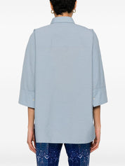 Chemises Brunello Cucinelli en coton brodé gris