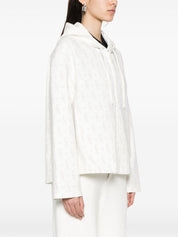Emporio Armani Sweaters White Zip-Hooded Knit