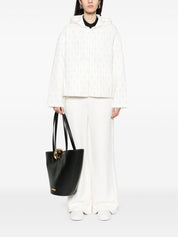 Emporio Armani Sweaters White Zip-Hooded Knit
