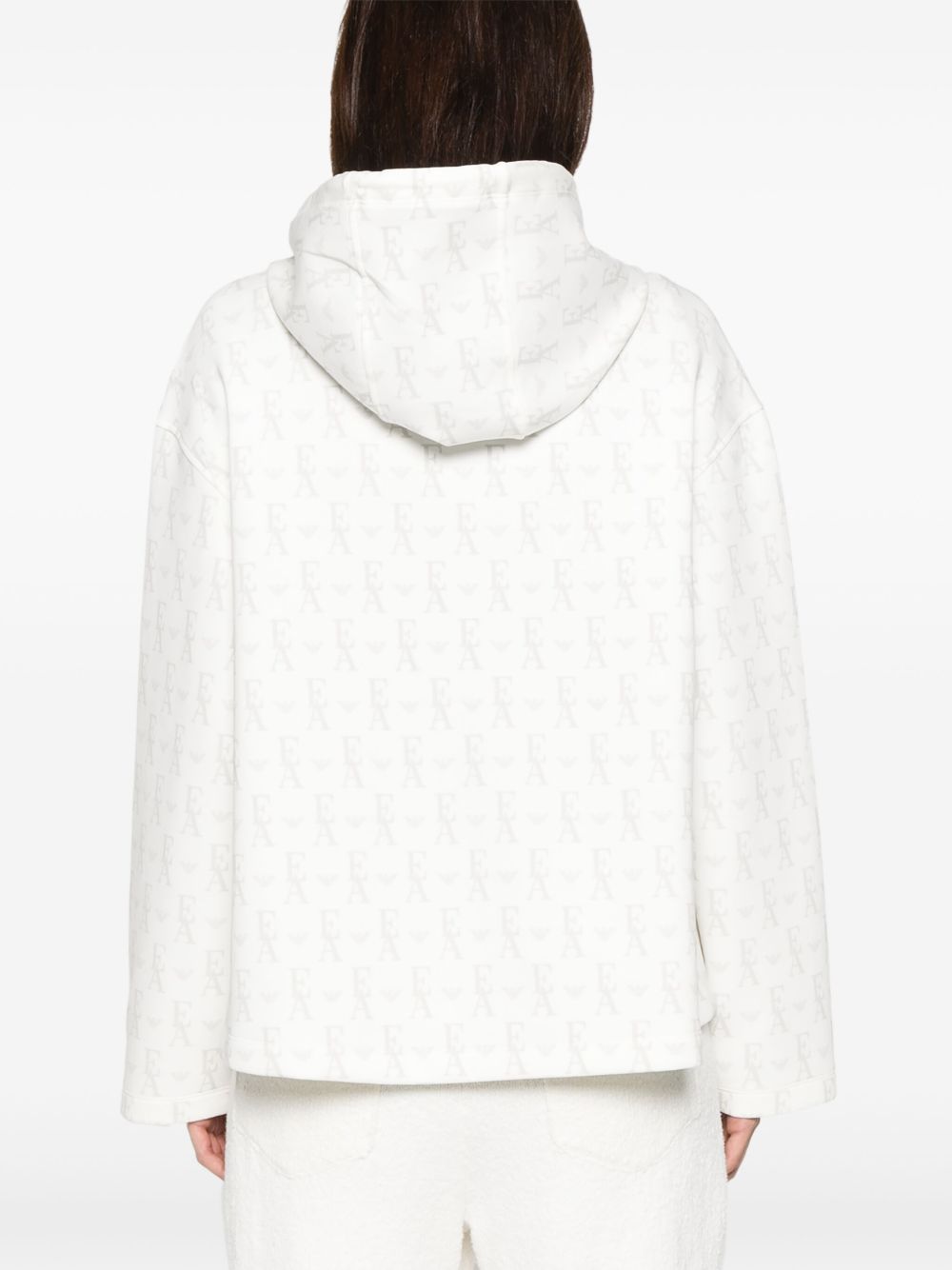 Emporio Armani Sweaters White Zip-Hooded Knit