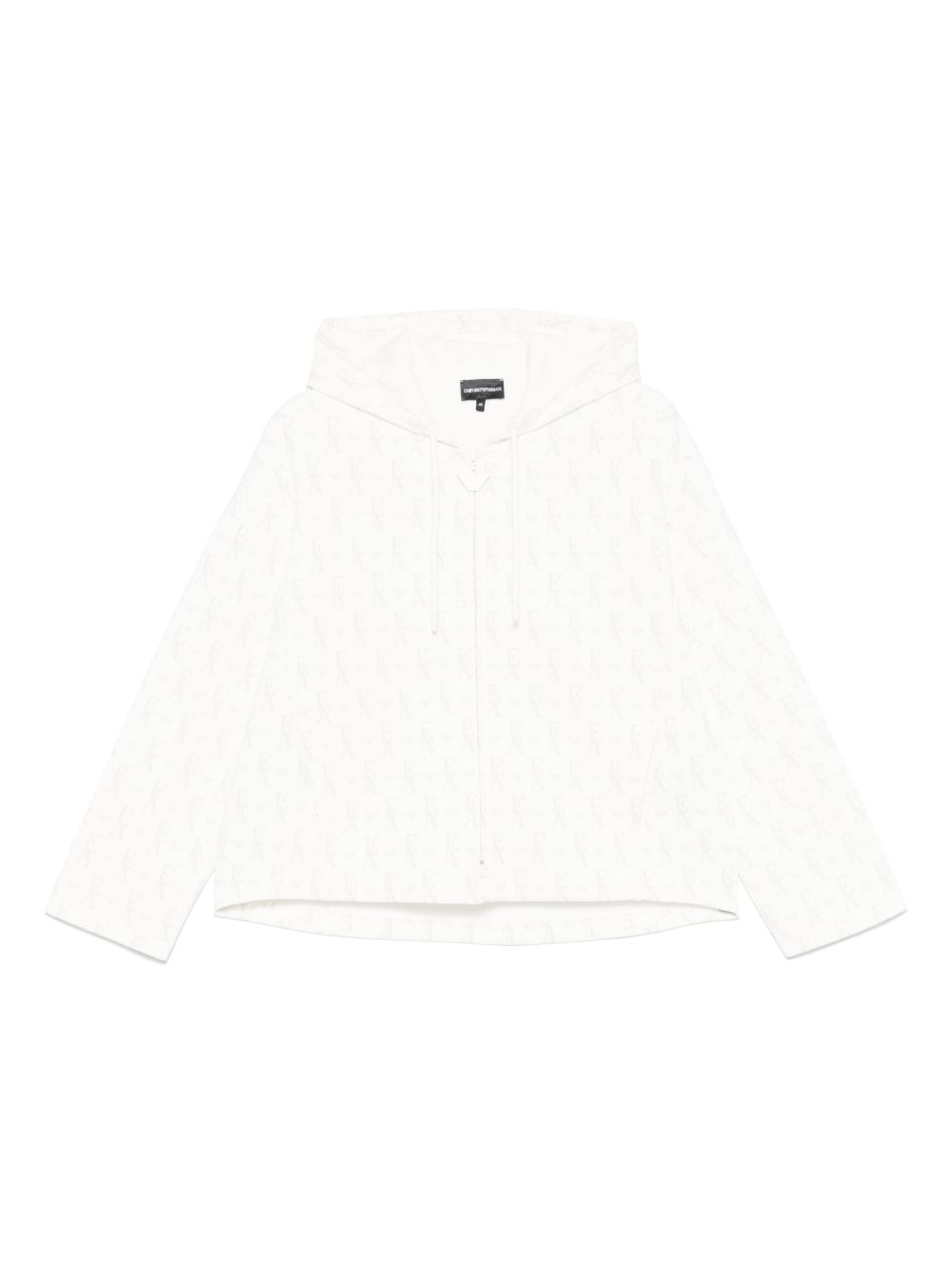 Emporio Armani Sweaters White Zip-Hooded Knit