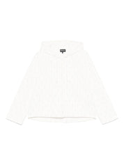 Emporio Armani Sweaters White Zip-Hooded Knit