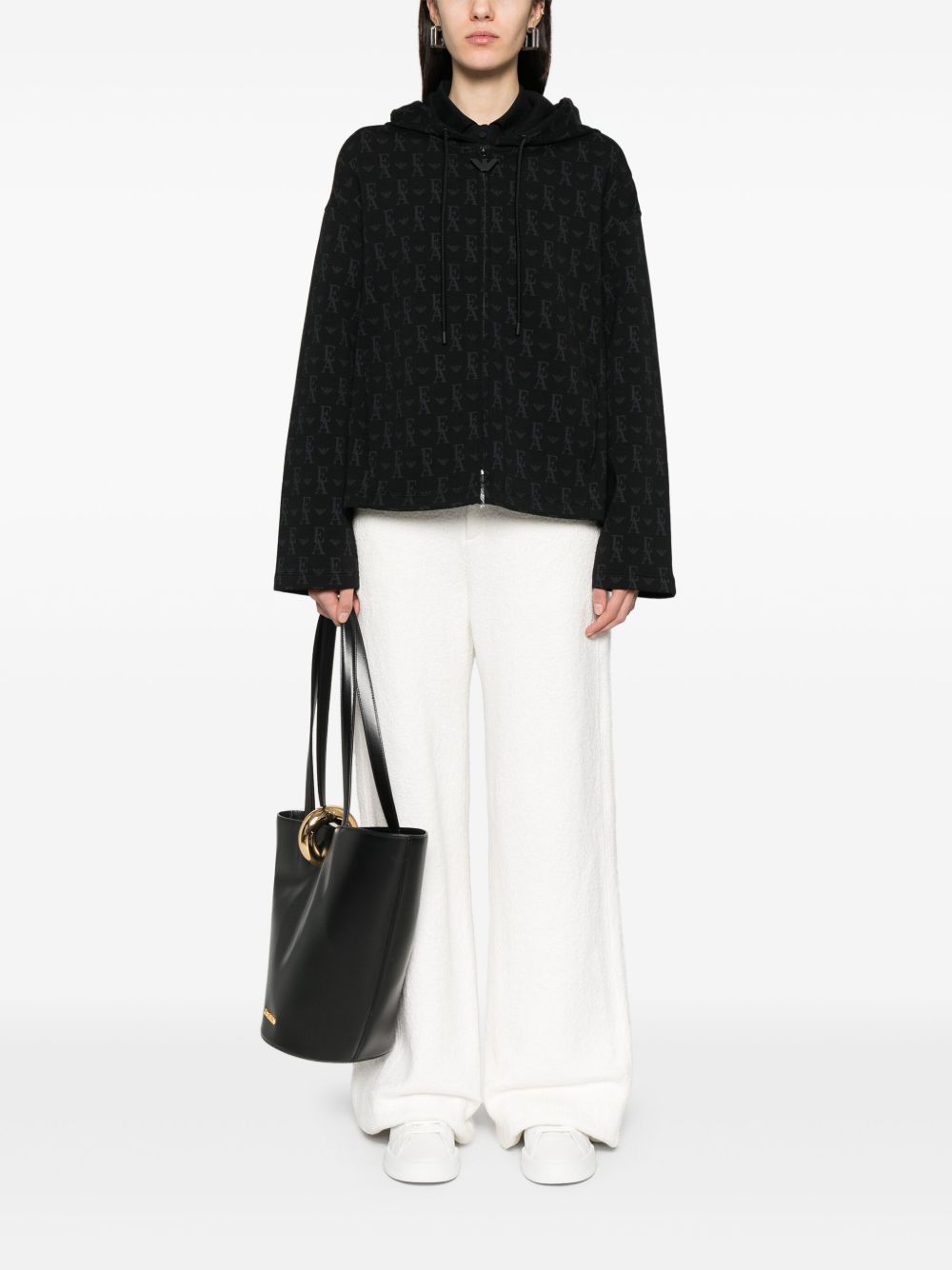 Emporio Armani Sweaters Black zip hoodie