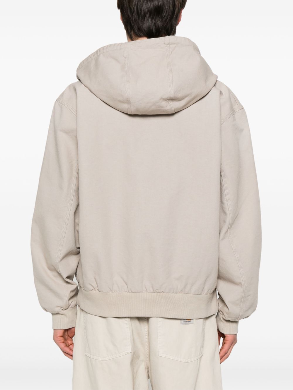 Vestes principales Carhartt Wip beiges avec capuche à cordon de serrage