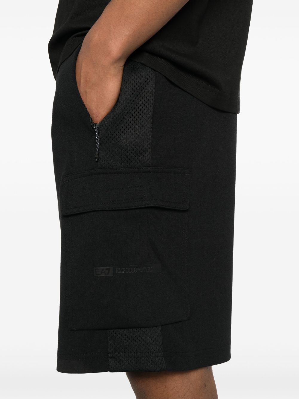 EA7 Shorts Black cotton blend