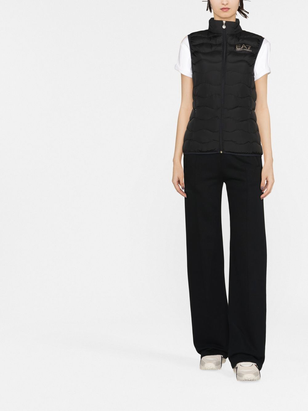 EA7 Jackets Black quilted down vest